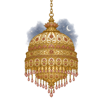 Chandelier under a night sky